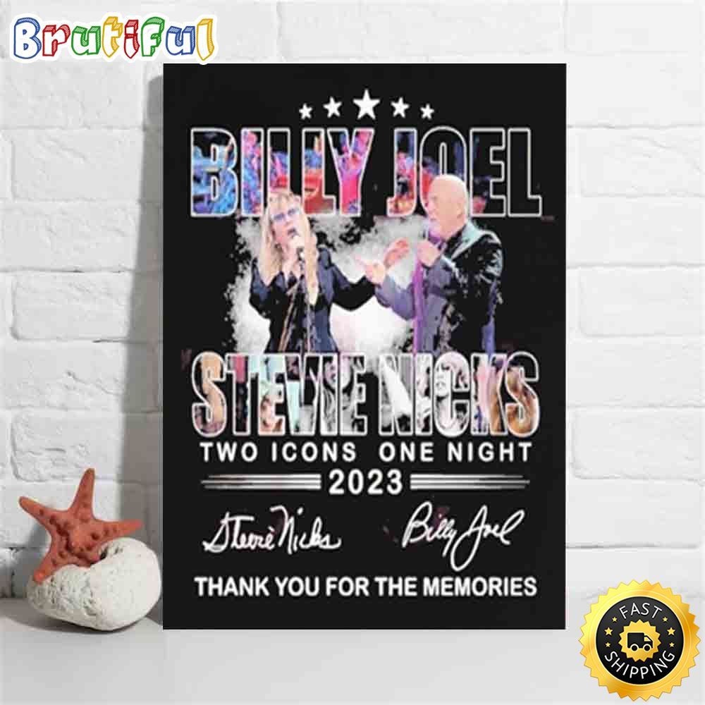 Billy Joel And Stevie Nicks Two Icons One Night Tour 2023 Poster rcknmh