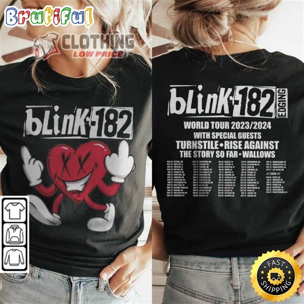 Blink 182 Tour 2023 Concert Merch Blink 182 Music World Tour 2023 2024 With Special Guests T Shirt xkv2ab.jpg