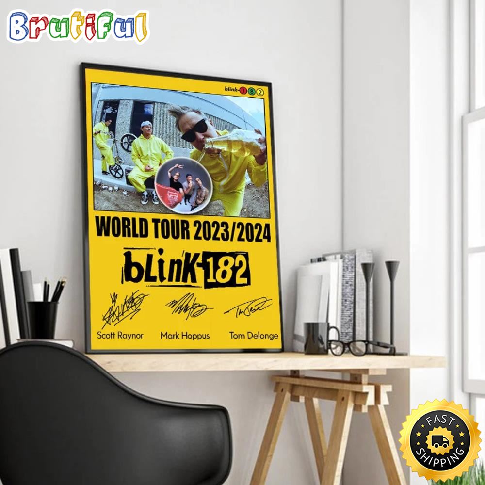 Blink 182 World Tour 2023 2024 Poster Canvas
