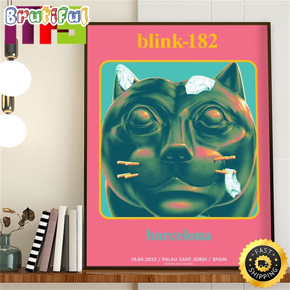 Blink 182 Barcelona Event Poster Spain Palau Sant Jordi On October 4th 2023 Home Decor Poster Canvas jcdhbh.jpg