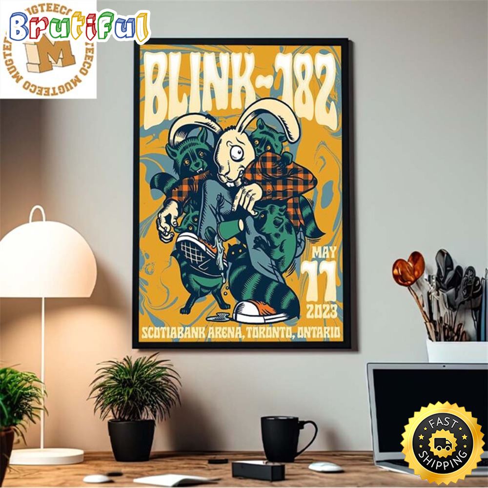 Blink 182 Toronto Event Rabbit And Racoon By John Kutt Decorations Poster Canvas tltafo.jpg
