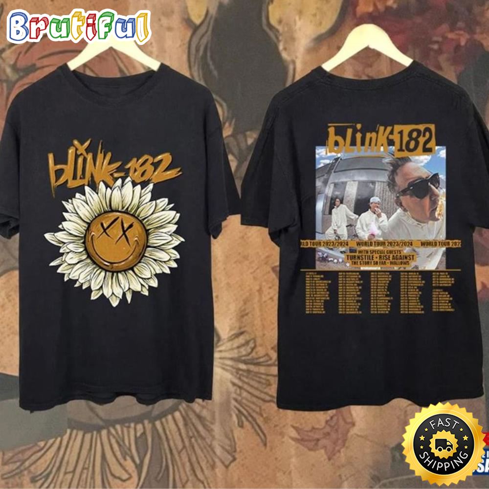 Blink 182 World Tour 2023 Shirt Vintage Retro Band Tee Unisex