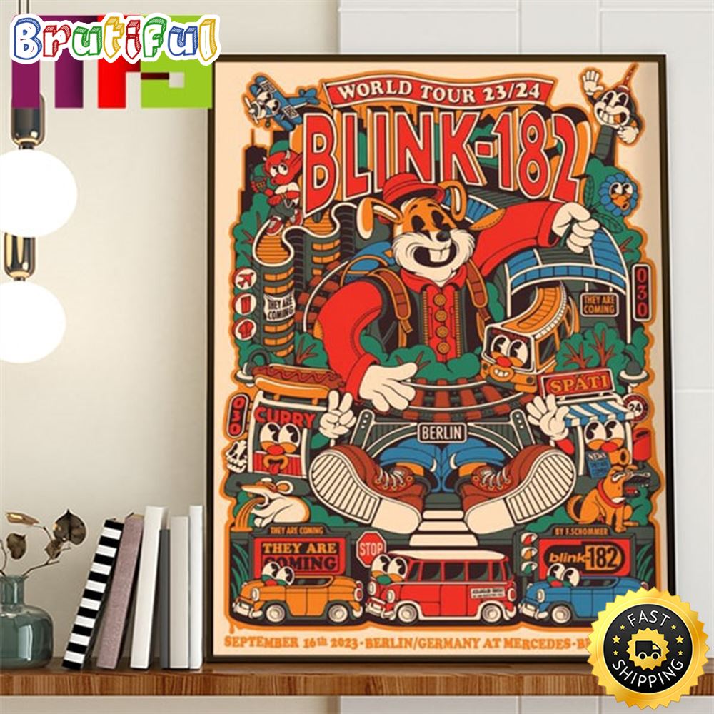 Blink 182 World Tour 23 24 At Mercedes Benz Arena Berlin Germany On September 16th 2023 Home Decor Poster Canvas snyalz.jpg