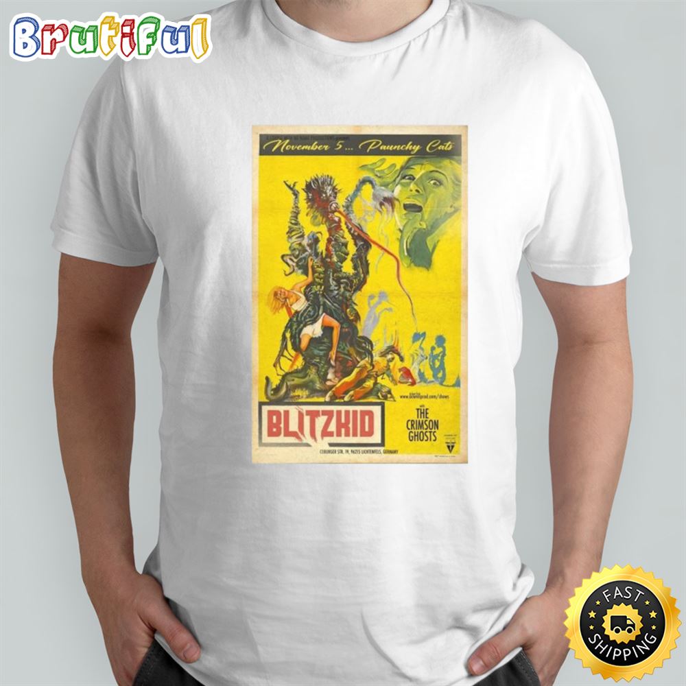 Blitzkid November 5 Paunchy Cats Tour 2023 T shirt wwyswx