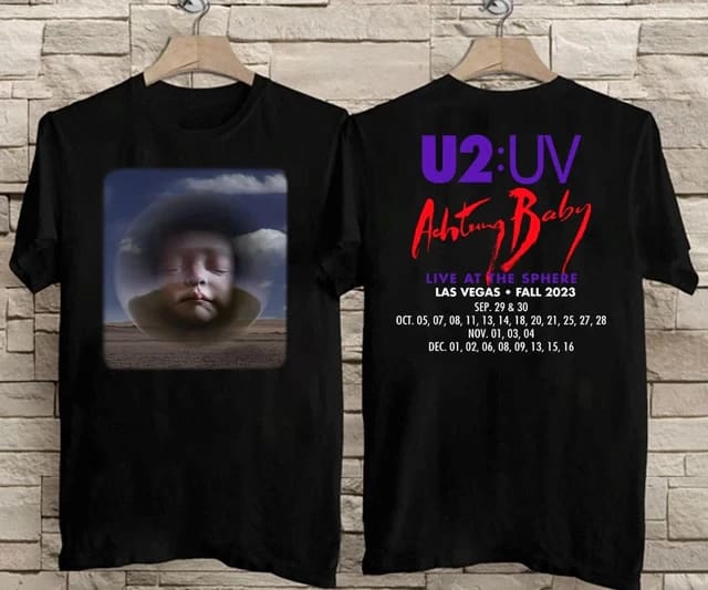 Camiseta Do U2 Achtung Baby Live At Sphere Tour 2023 Camisa Do U2 Las Vegas Fall Tour 2023 okn7rr