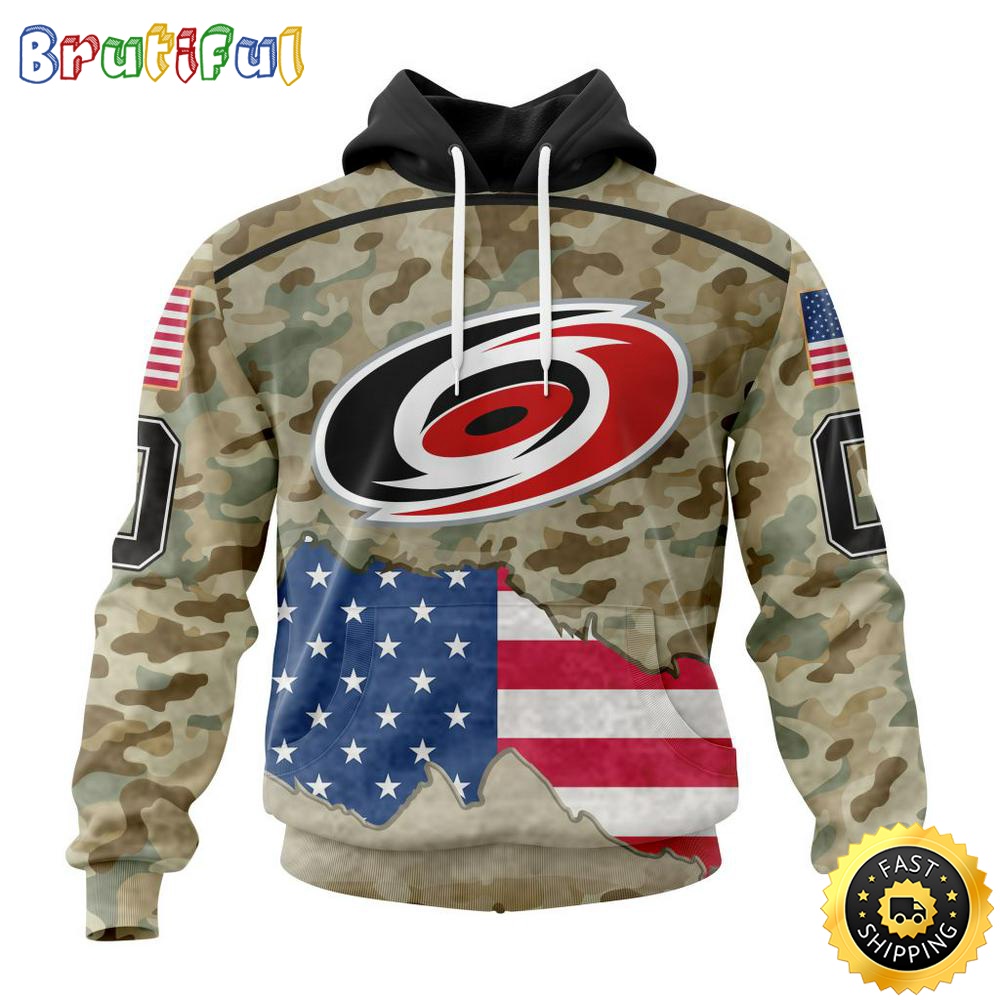 Custom NHL Carolina Hurricanes Hoodie Specialized Kits For United State With Camo Color All Over Print Hoodie Unisex Tshirt Hoodie nispaq