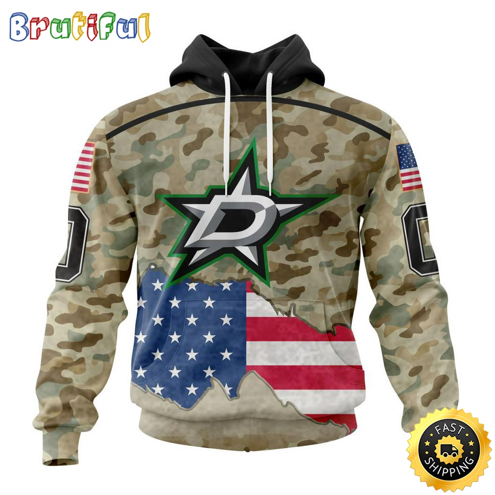 Custom NHL Dallas Stars Hoodie Specialized Kits For United State With Camo Color All Over Print Hoodie Unisex Tshirt Hoodie s7fpg5
