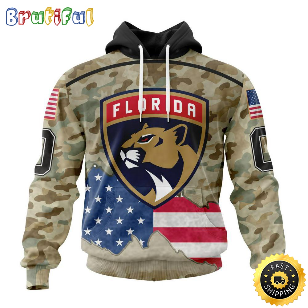 Custom NHL Florida Panthers Hoodie Specialized Kits For United State With Camo Color All Over Print Hoodie Unisex Tshirt Hoodie x7s09l