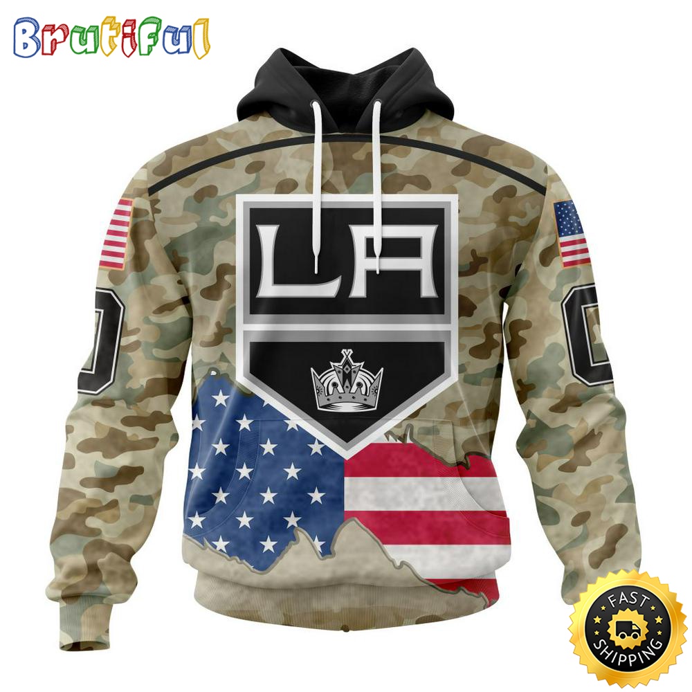 Custom NHL Los Angeles Kings Hoodie Specialized Kits For United State With Camo Color All Over Print Hoodie Unisex Tshirt Hoodie hwwt4i