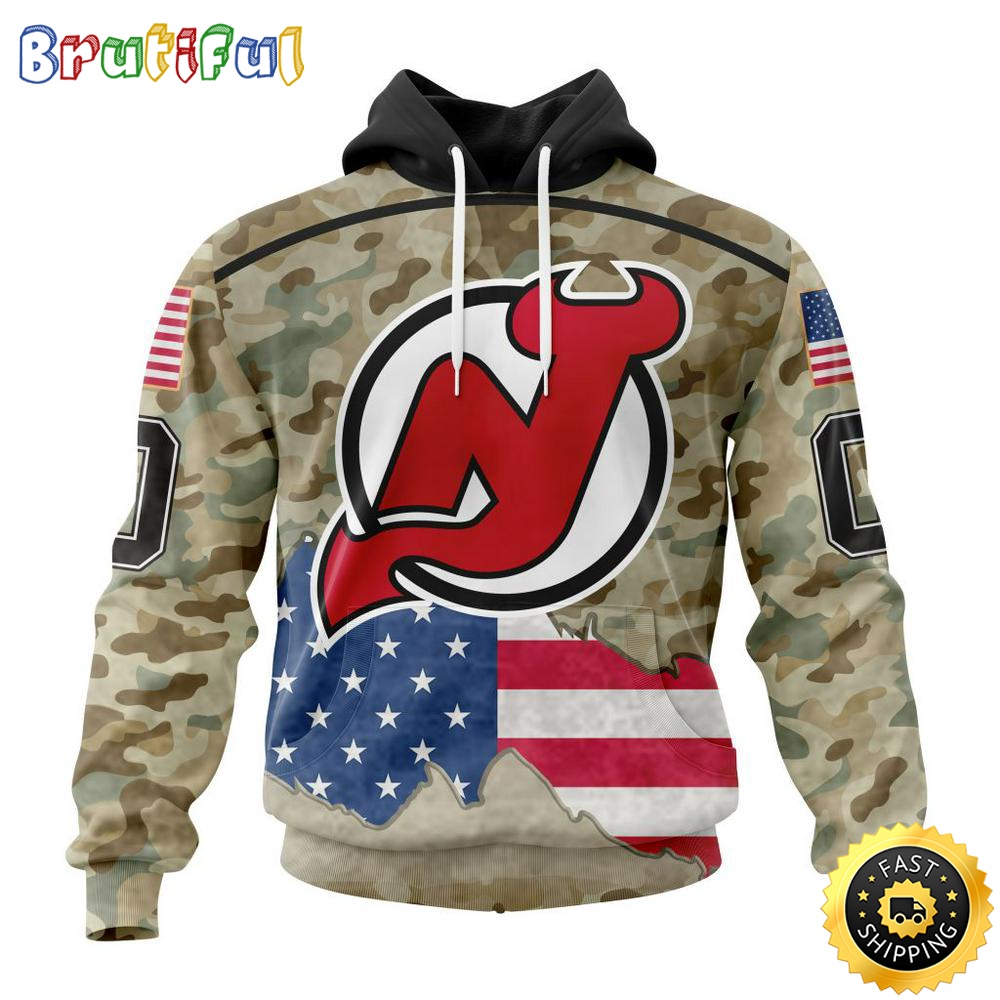Custom NHL New Jersey Devils Hoodie Specialized Kits For United State With Camo Color All Over Print Hoodie Unisex Tshirt Hoodie vky4kc