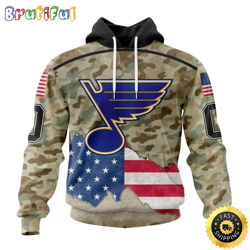 Custom NHL St. Louis Blues Hoodie Specialized Kits For United State With Camo Color All Over Print Hoodie Unisex Tshirt Hoodie bbqdn5