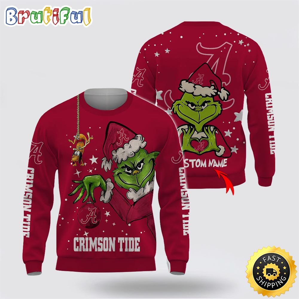 Custom Name NCAA Alabama Crimson Tide Ugly Sweater Grinch Funny Christmas Football Sweater 1 xy0rlo.jpg