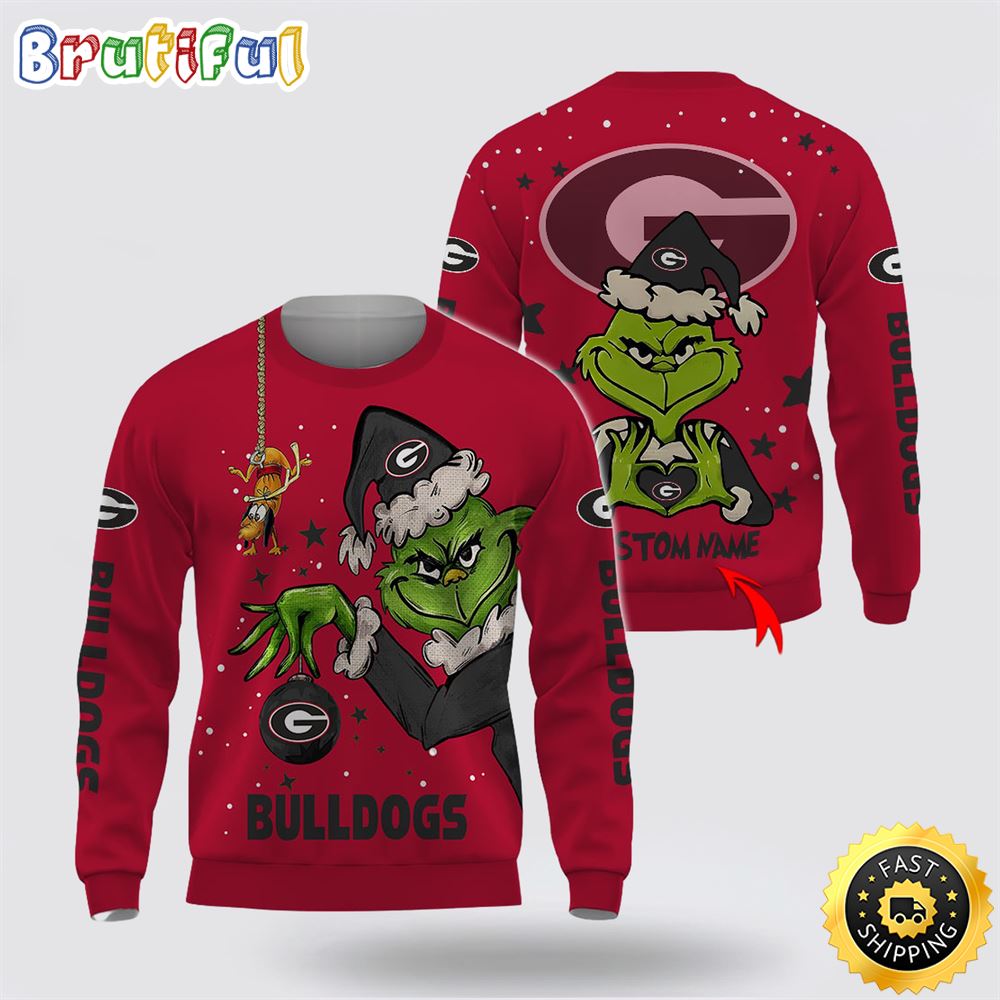 Custom Name NCAA Georgia Bulldogs Ugly Sweater Grinch Funny Christmas Football Sweater 1 bj1hcu.jpg