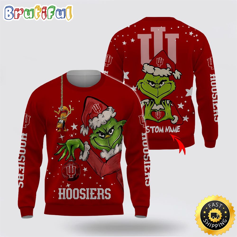 Custom Name NCAA Indiana Hoosiers Ugly Sweater Grinch Funny Christmas Football Sweater 1 ajt17z.jpg