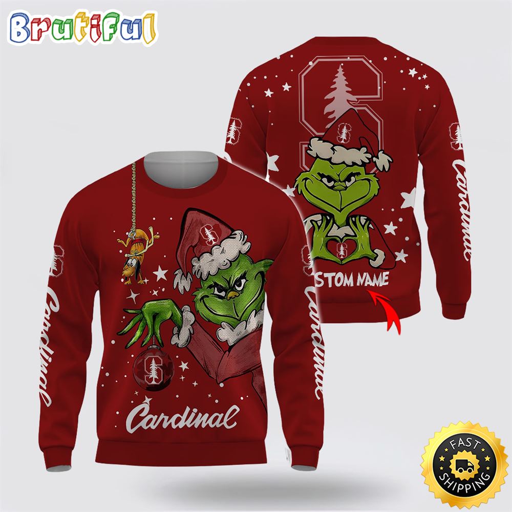 Custom Name NCAA Stanford Cardinal Ugly Sweater Grinch Funny Christmas Football Sweater 1 ey7ltt.jpg
