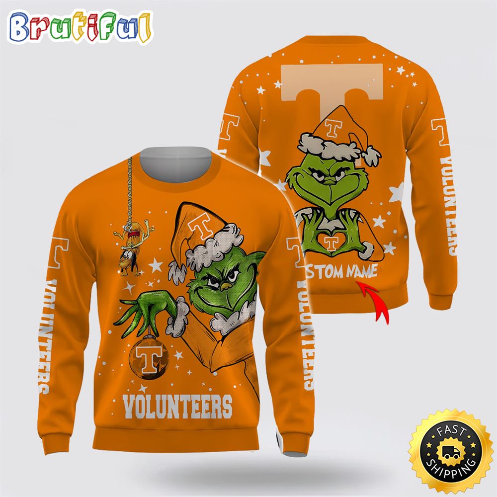 Custom Name NCAA Tennessee Volunteers Ugly Sweater Grinch Funny Christmas Football Sweater 1 mvmnp3.jpg