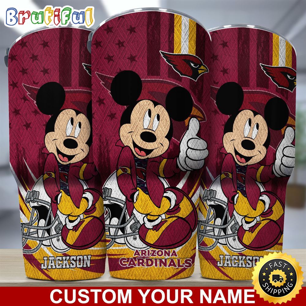 Custom Name NFL Arizona Cardinals Tumbler Mickey Mouse Tumbler For You rs8goy.jpg