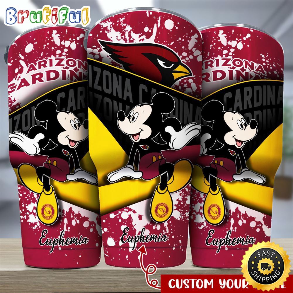 Custom Name NFL Arizona Cardinals Tumbler Mickey Mouse Tumbler Style jiumed.jpg