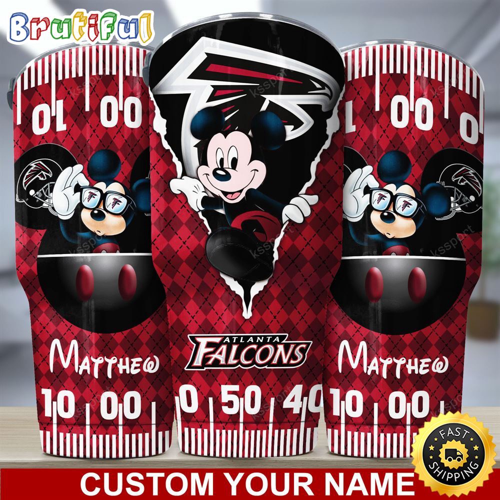 Custom Name NFL Atlanta Falcons Tumbler Mickey Mouse Art Tumbler Style wot91z.jpg
