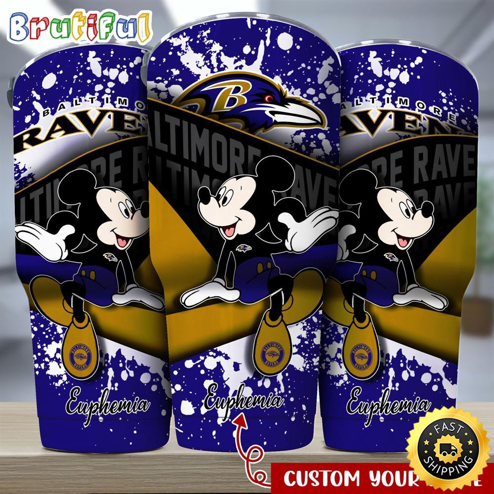 Custom Name NFL Baltimore Ravens Tumbler Mickey Mouse Tumbler Style ellj83.jpg
