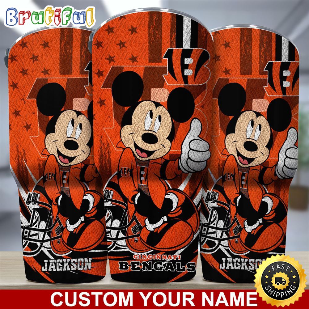 Custom Name NFL Cincinnati Bengals Tumbler Mickey Mouse Tumbler For You mau6zk.jpg