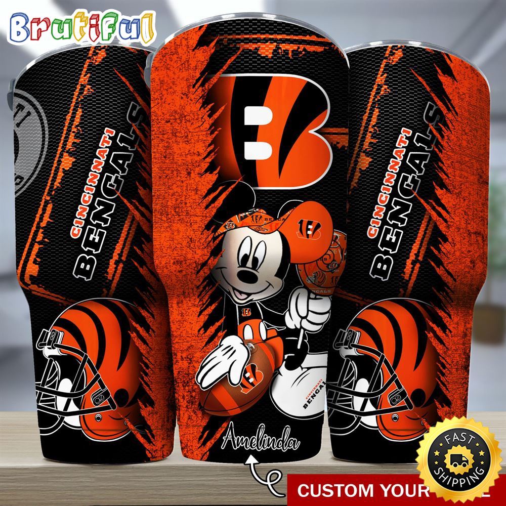 Custom Name NFL Cincinnati Bengals Tumbler Mickey Tumbler Art For Sports Fan wjfpnc.jpg