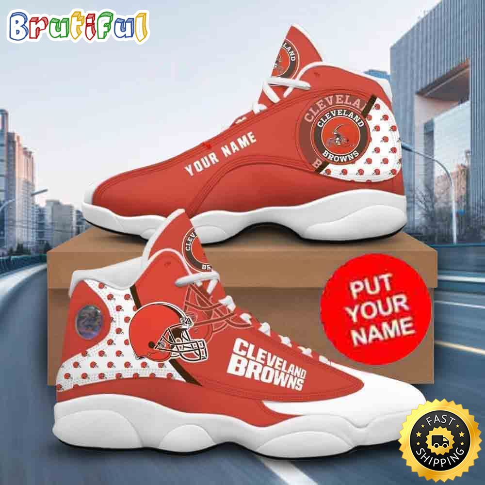 NFL Cleveland Browns Custom Name Air Jordan 13 Shoes