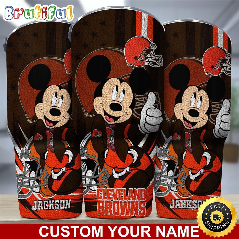 Custom Name NFL Cleveland Browns Tumbler Mickey Mouse Tumbler For You fdqmqx.jpg