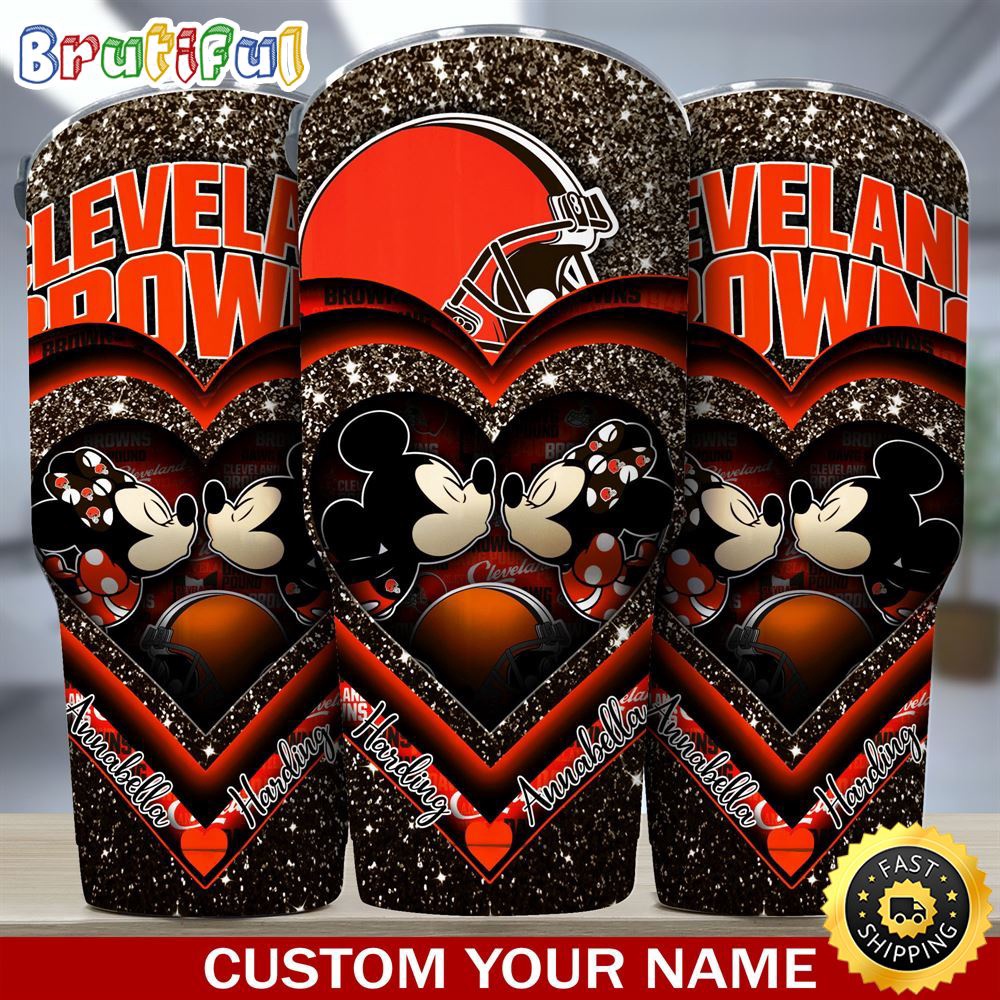 Custom Name NFL Cleveland Browns Tumbler Mickey Tumbler For Couples This Valentine uqv2fa.jpg