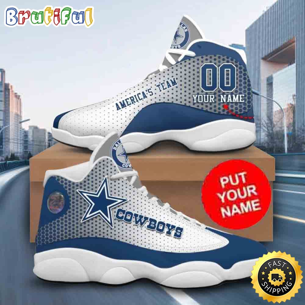 NFL Dallas Cowboys Custom Name Air Jordan 13 Shoes 5