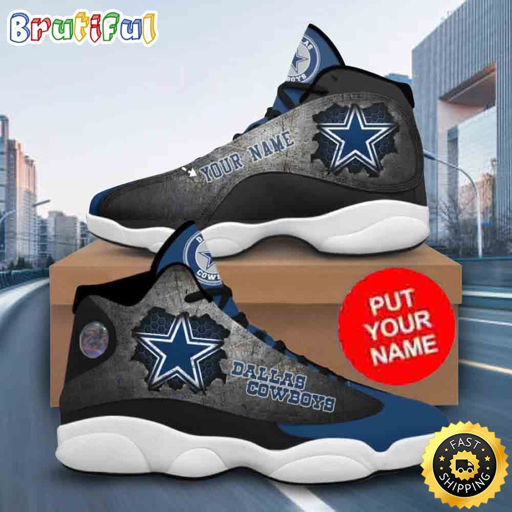 NFL Dallas Cowboys Custom Name Air Jordan 13 Shoes 2