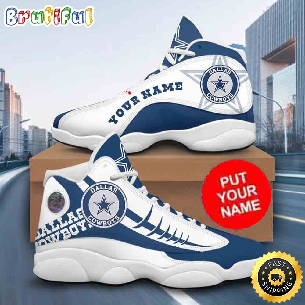 NFL Dallas Cowboys Logo Design Custom Name Air Jordan 13 Shoes