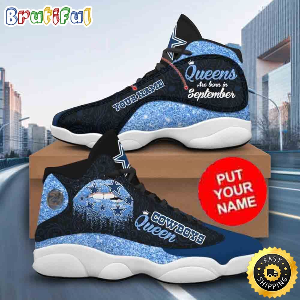 NFL Dallas Cowboys Custom Name Queens Are Born In 9 Air Jordan 13 Shoes