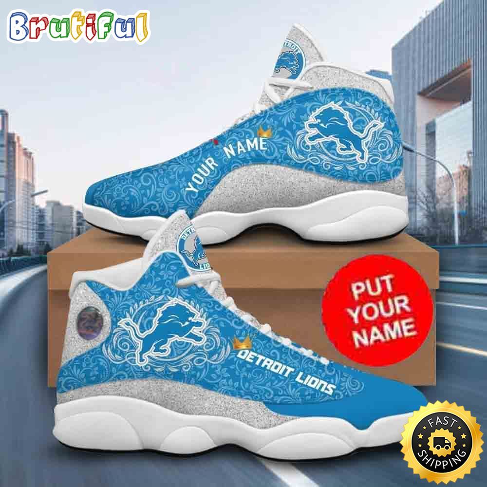 NFL Detroit Lions Custom Name Air Jordan 13 Shoes
