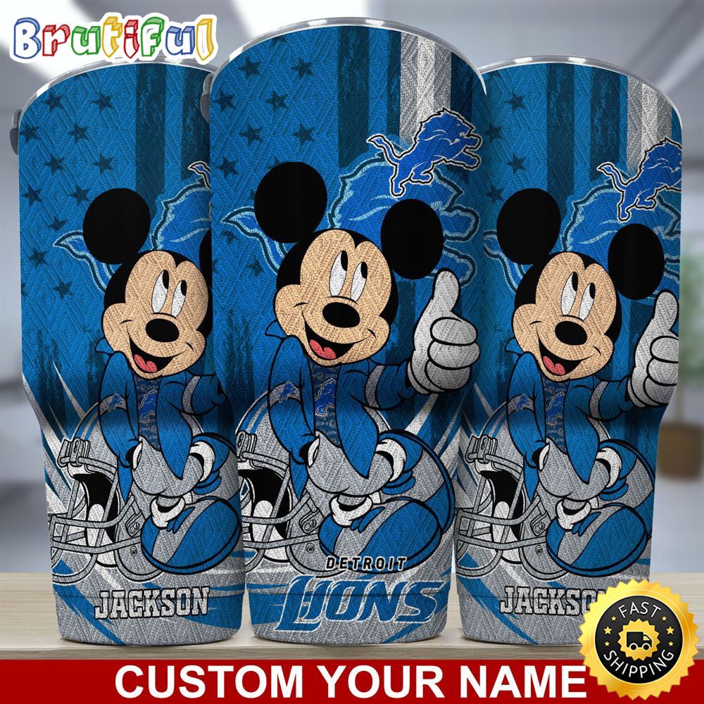 Custom Name NFL Detroit Lions Tumbler Mickey Mouse Tumbler For You ux9jaf.jpg