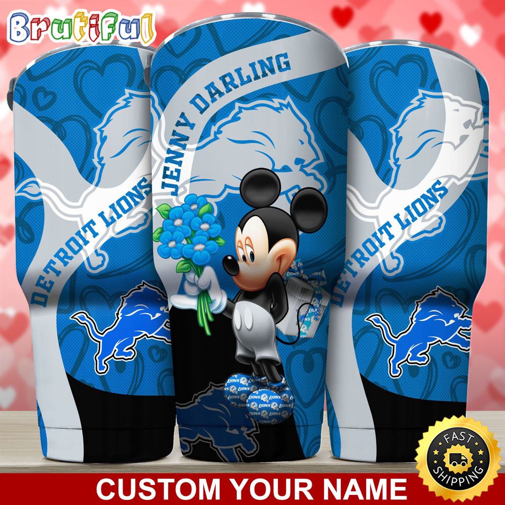 Custom Name NFL Detroit Lions Tumbler Nfl Mickey Mouse Tumbler For Your Darling This Valentine l42wda.jpg