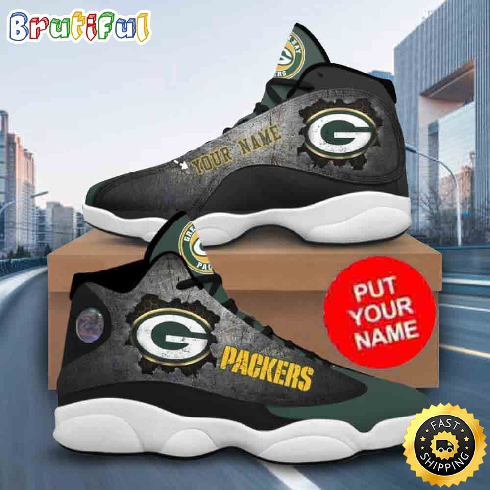 NFL Green Bay Packers Custom Name Air Jordan 13 Shoes