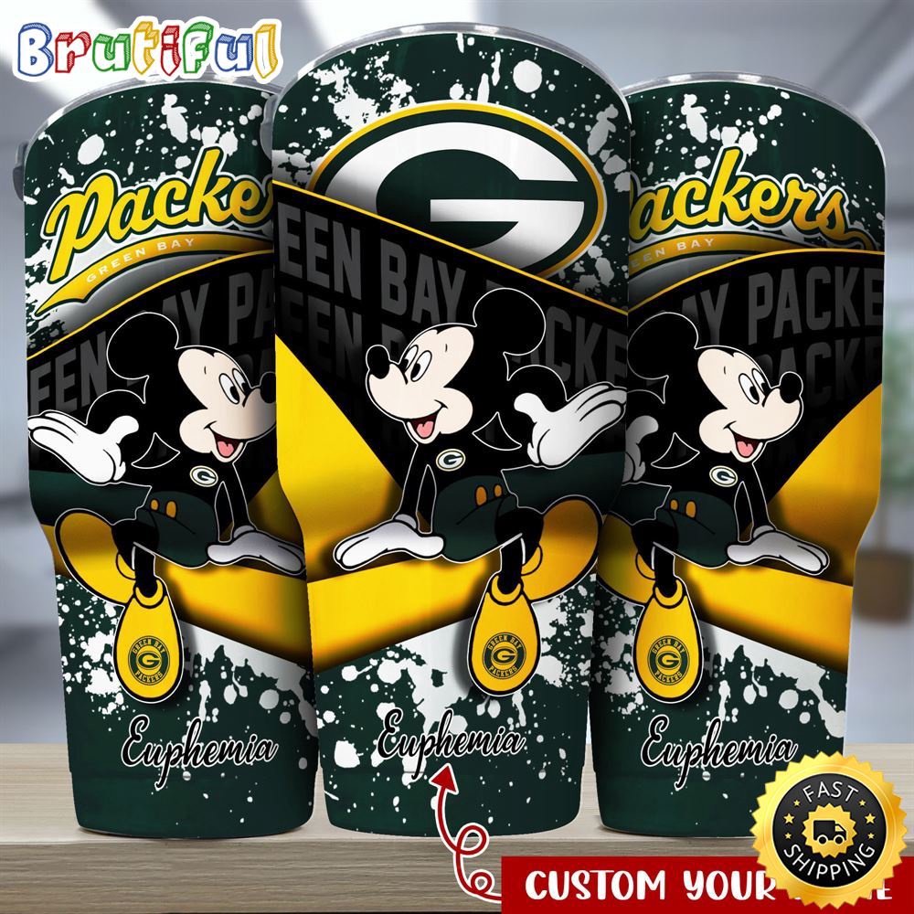 Custom Name NFL Green Bay Packers Tumbler Mickey Mouse Tumbler Style so1hls.jpg
