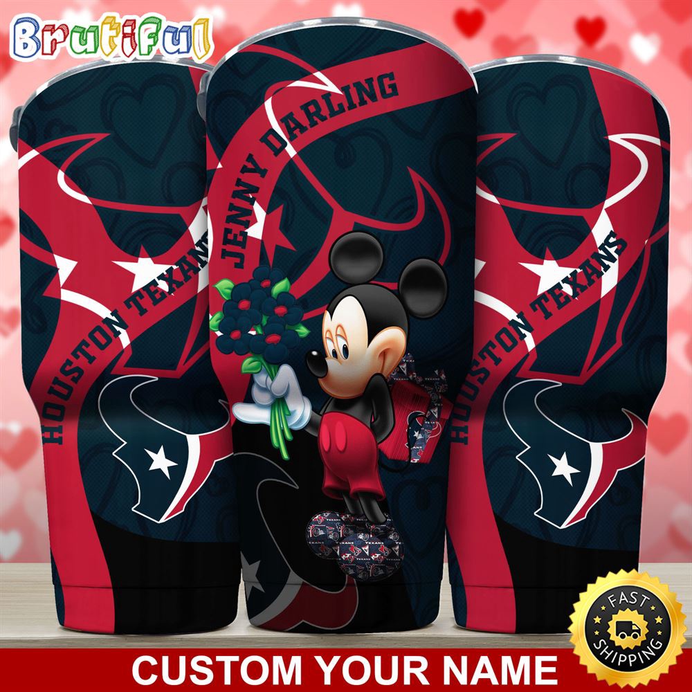 Custom Name NFL Houston Texans Tumbler Nfl Mickey Mouse Tumbler For Your Darling This Valentine uycgg7.jpg