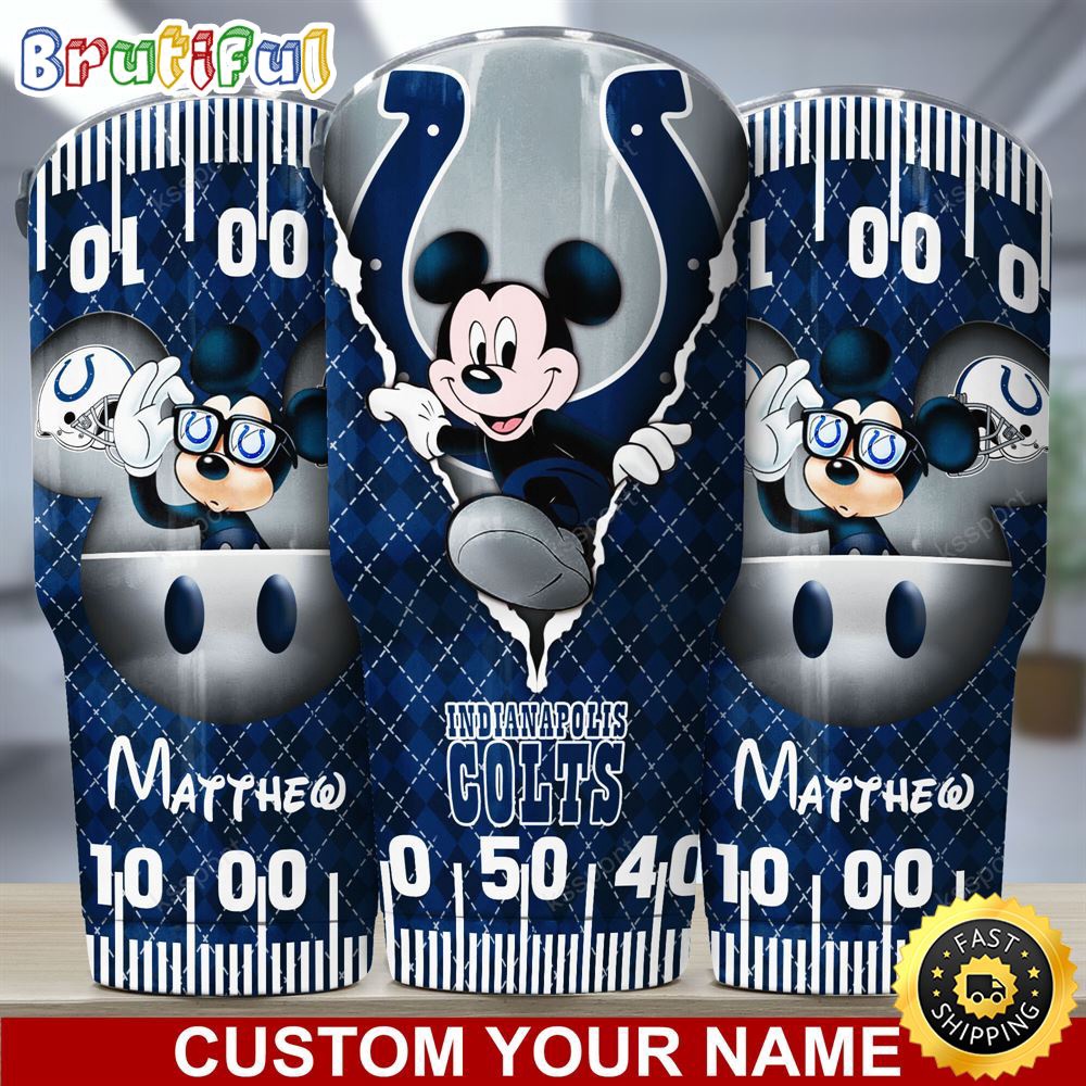 Custom Name NFL Indianapolis Colts Tumbler Mickey Mouse Art Tumbler Style ebztap.jpg