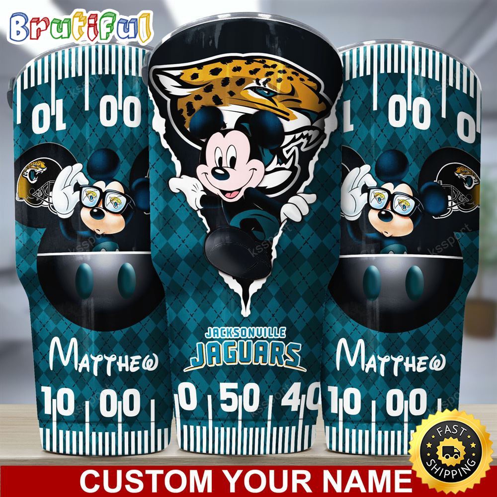 Custom Name NFL Jacksonville Jaguars Tumbler Mickey Mouse Art Tumbler Style aocgz0.jpg