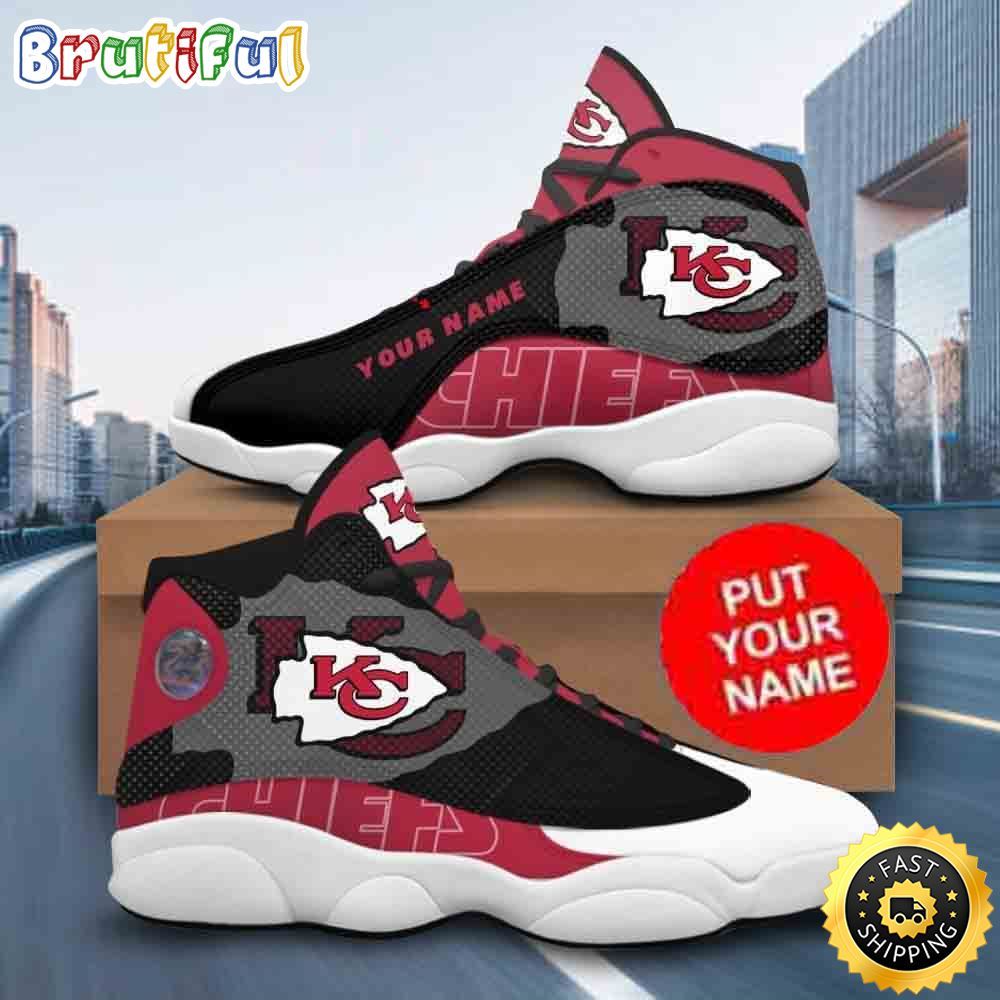 NFL Kansas City Chiefs Custom Name Air Jordan 13 Shoes