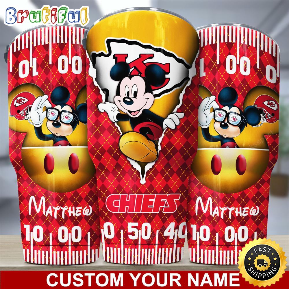 Custom Name NFL Kansas City Chiefs Tumbler Mickey Mouse Art Tumbler Style jb90jt.jpg