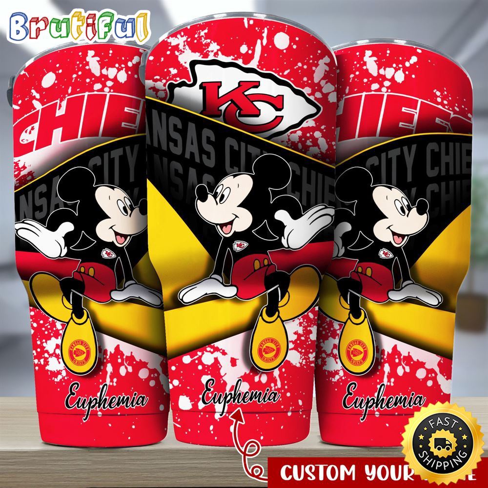 Custom Name NFL Kansas City Chiefs Tumbler Mickey Mouse Tumbler Style n2szsb.jpg