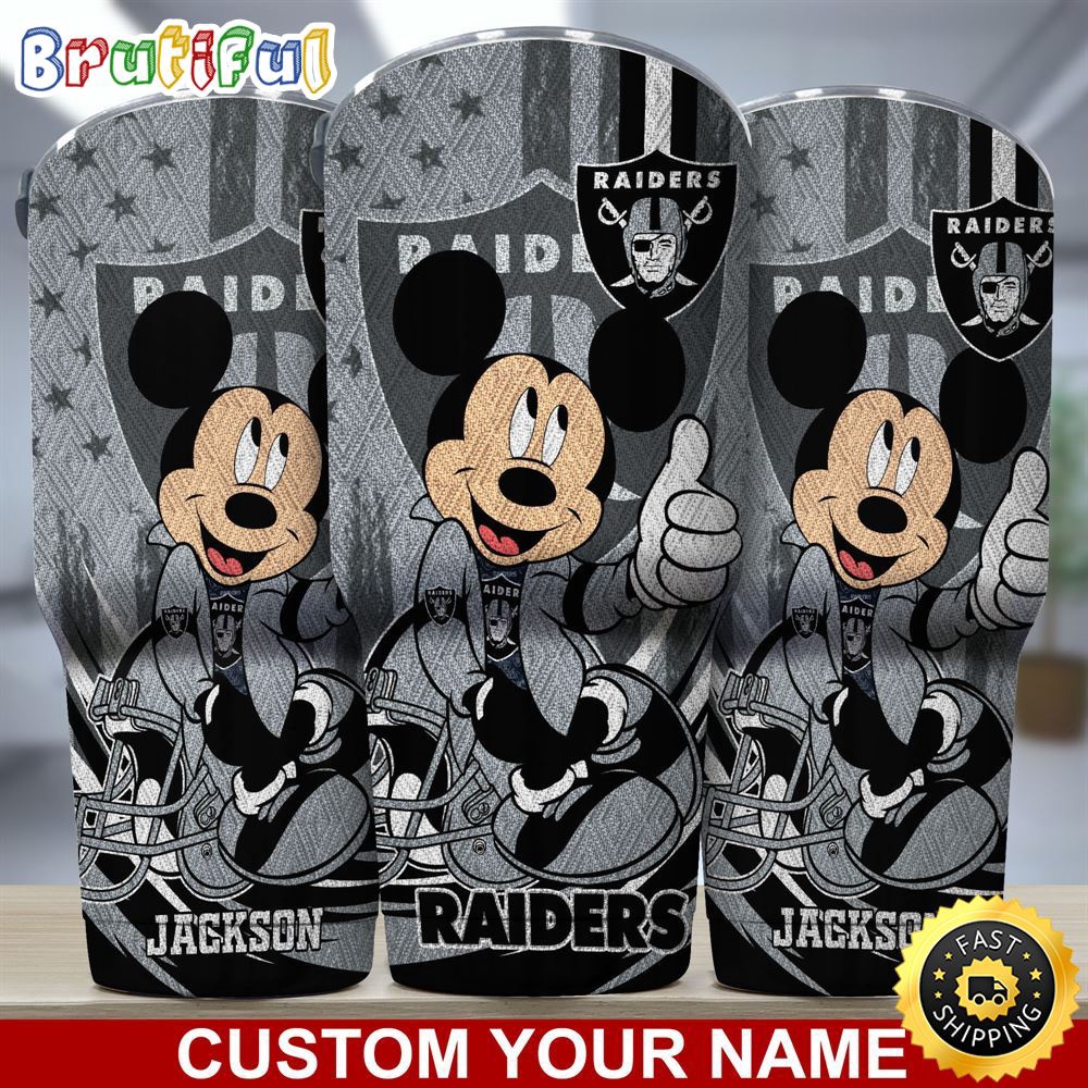 Custom Name NFL Las Vegas Raiders Tumbler Mickey Mouse Tumbler For You renlbe.jpg