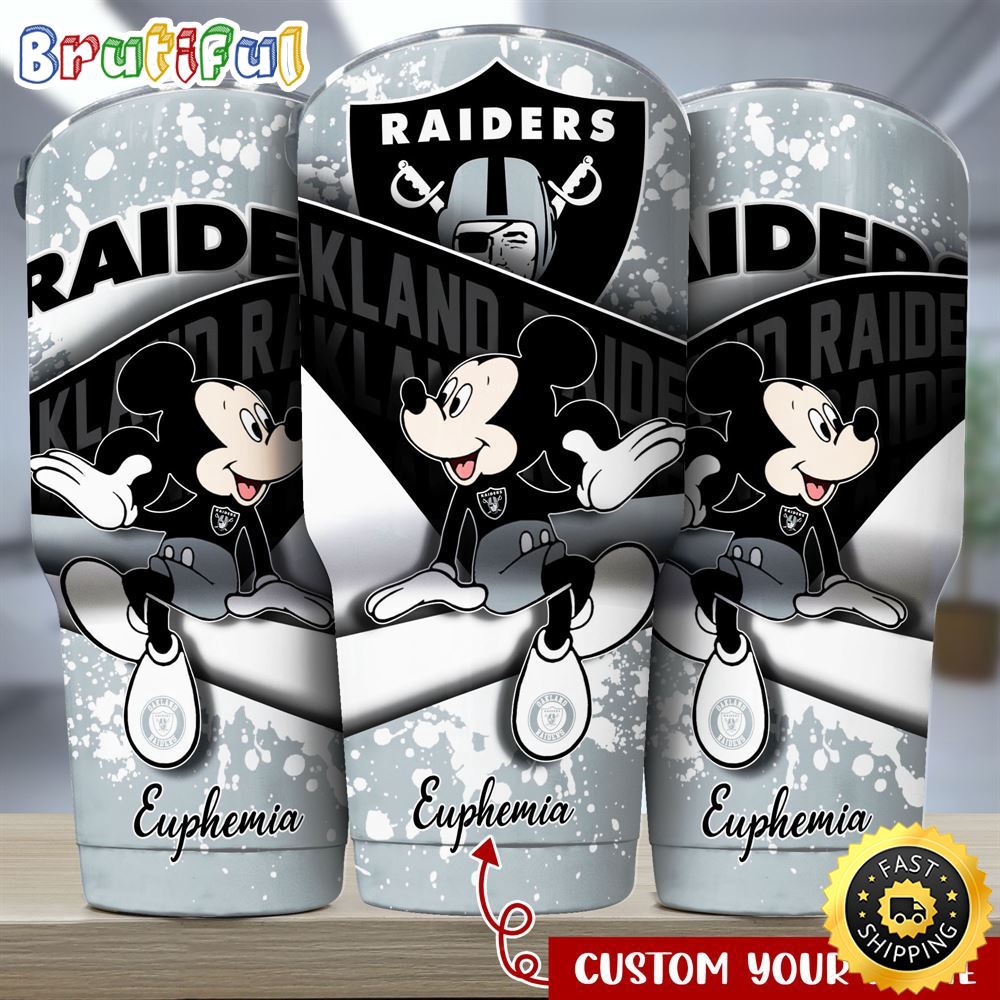Custom Name NFL Las Vegas Raiders Tumbler Mickey Mouse Tumbler Style e0nmlp.jpg