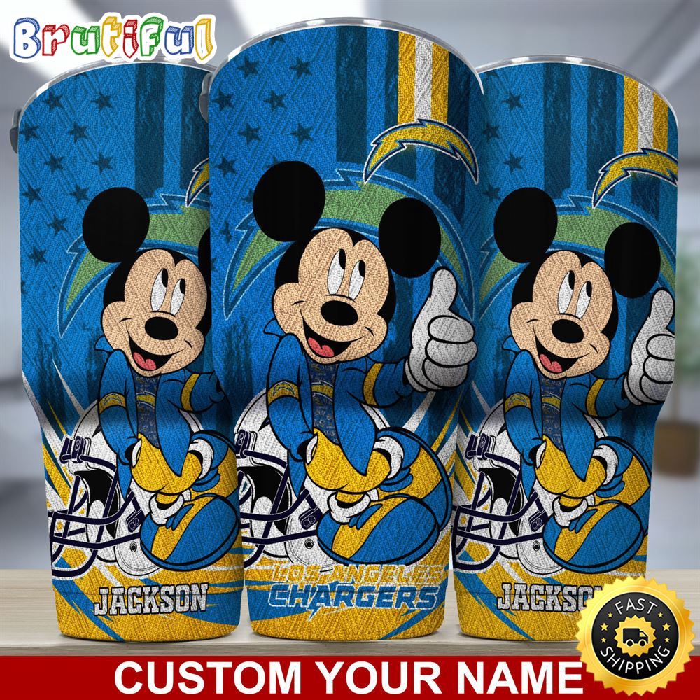 Custom Name NFL Los Angeles Chargers Tumbler Mickey Mouse Tumbler For You i1rbdb.jpg
