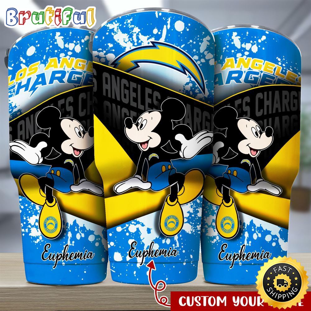 Custom Name NFL Los Angeles Chargers Tumbler Mickey Mouse Tumbler Style jszjhl.jpg