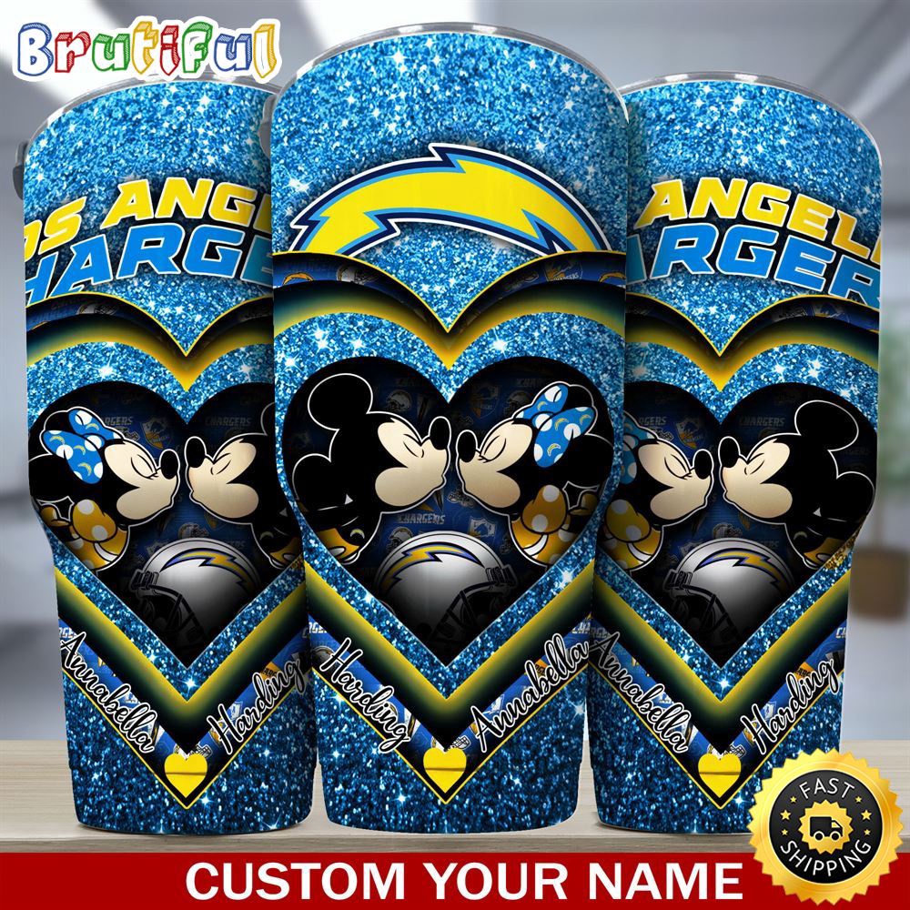 Custom Name NFL Los Angeles Chargers Tumbler Mickey Tumbler For Couples This Valentine nz4gh6.jpg