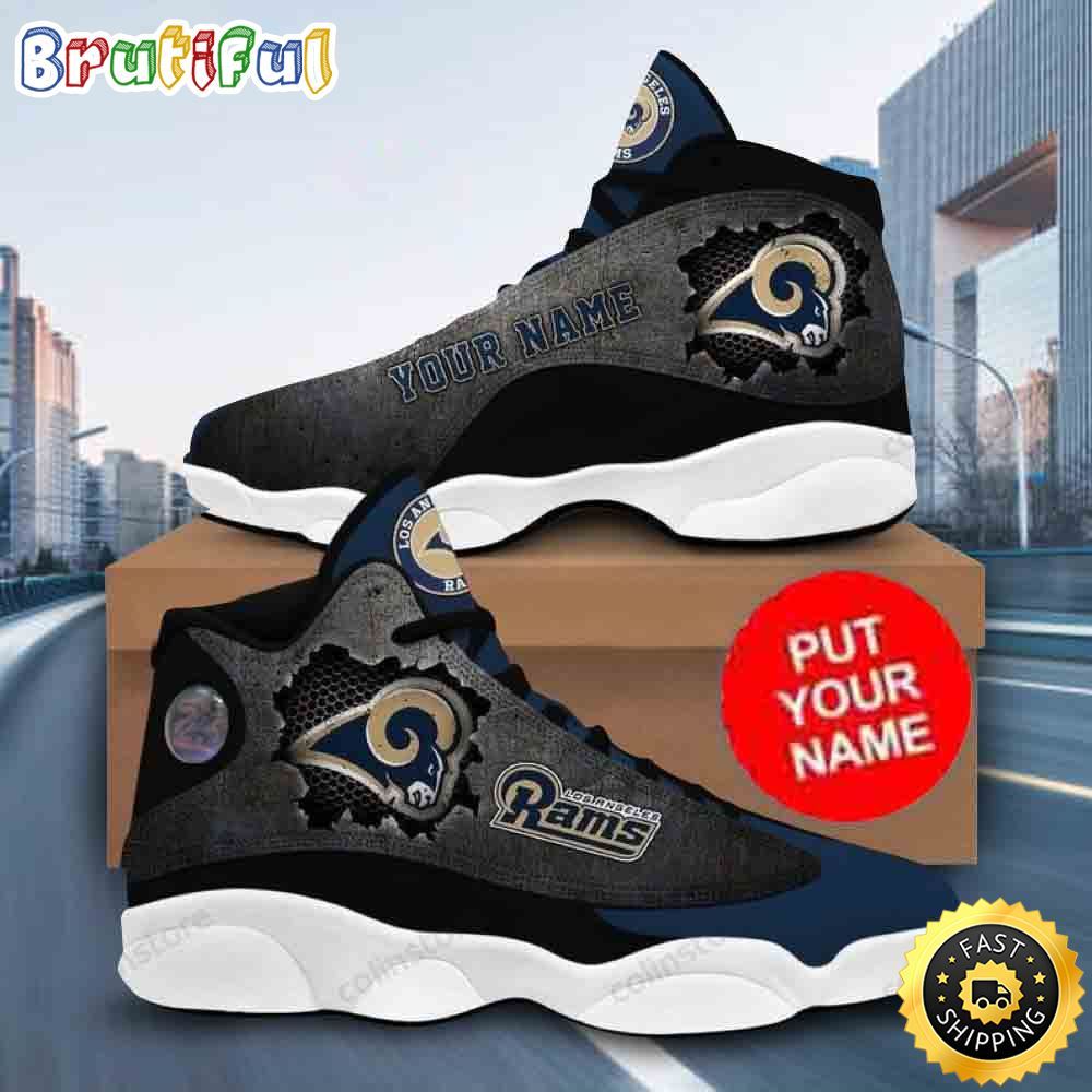 NFL Los Angeles Rams Custom Name Special Black Air Jordan 13 Shoes